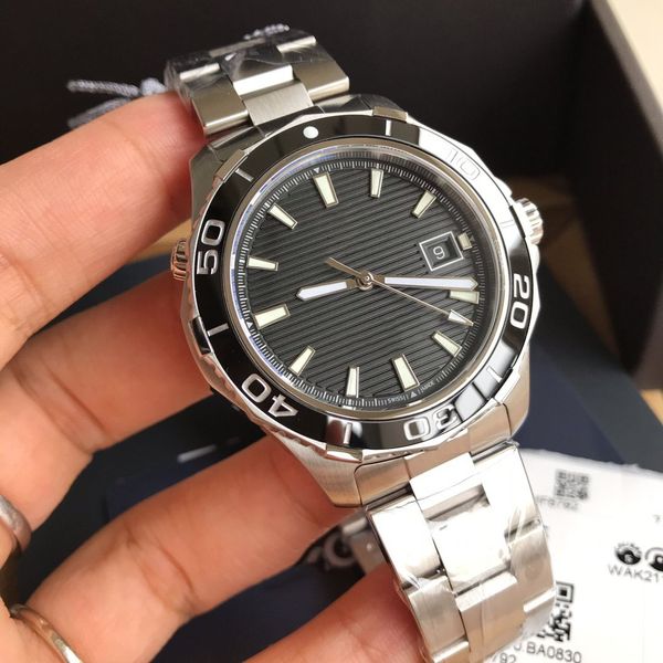 

men watches swiss automatic movement 41mm with crown 316l band men waterproof wristwatches sapphire crystal men date watches, Slivery;brown