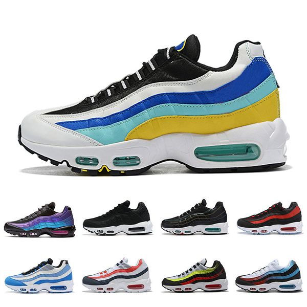 

white university gold 95 og mens running shoes 95s bred gym red laser fuchsia gradient blue classic black men sports trainers sneakers 36-46