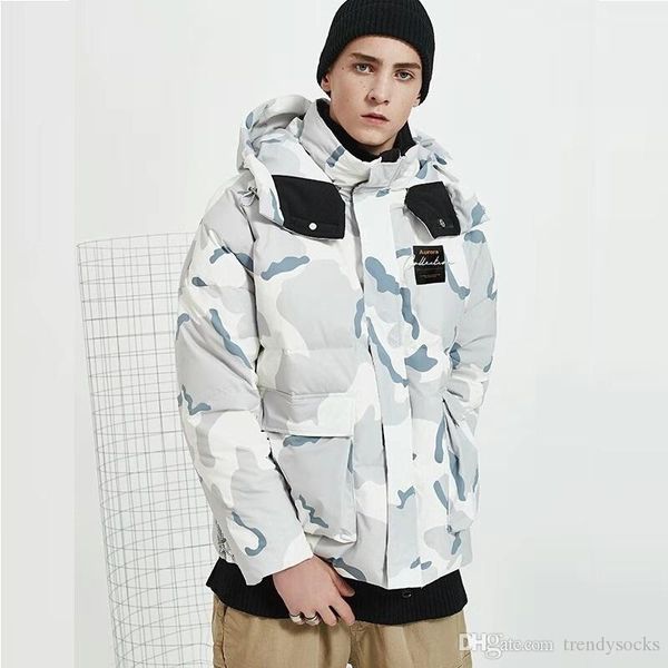 

mens designer winter camouflage down jacket luxury canada 80# white duck down jackets men hooded parka coat outdoor thick puffer coats s-xxl, Black