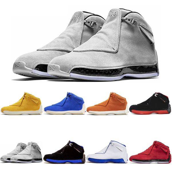 

2019 18 Mens 18s Basketball Shoes Royal Toro OG Cool Grey Red Bred Royal Black Blue Athletic Sports Sneakers trainers designer 7-13