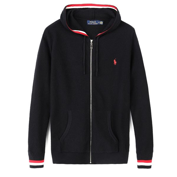 

ralph new lauren sweater luxury mens designer sweater cardigan zip hooded trendy brand embroidered polo logo spring thin top, White;black