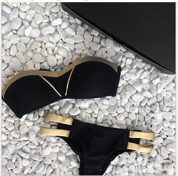 

сексуальный купальник бикини с золотым штампом пляжный купальник