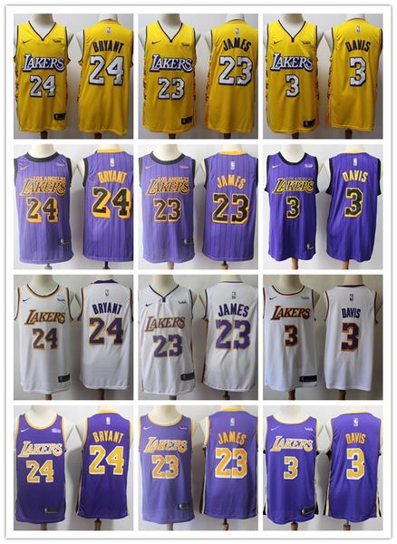 

Мужчины Лос Анджелес Лейкерс Энтони 3 Дэвис 23 Леброн Джеймс 24 Коби Брайант Баскетбольные Шорты Джерси