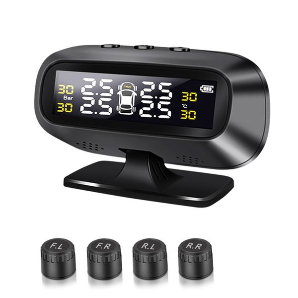

lcd external tpms car tire pressure monitor system solar tire pressure detector ip67 car wireless monitor accessries