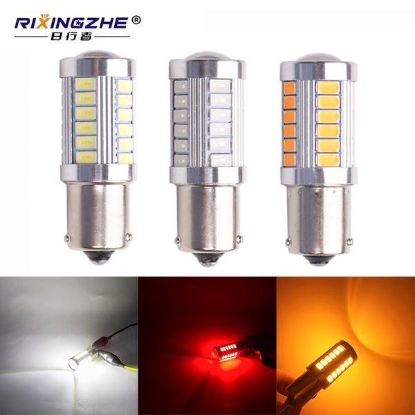 

2pcs 1156 py21w led ba15s bau15s amber 5630 33smd car turn signal lights brake lights auto reverse lamp daytime running light