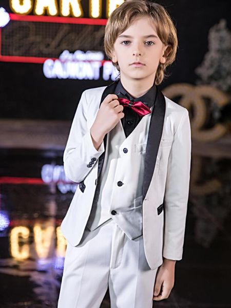 

юаньлу blazer костюмы для мальчиков формальная костюм малышей одежда британский стиль для партии свадьба принца детские костюмы elegant whit, Black