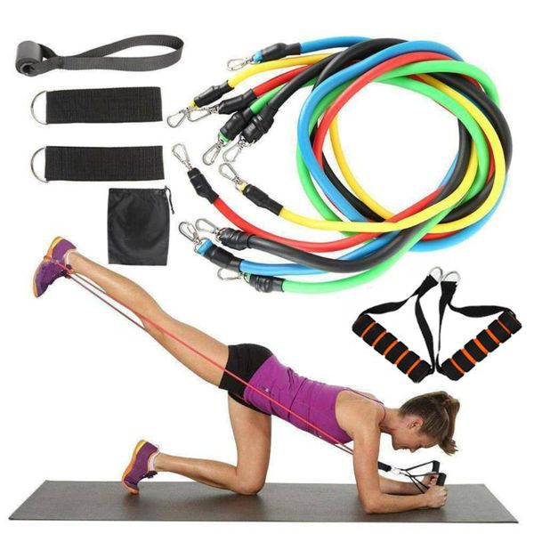 

11pcs/set pull rope fitness exercises resistance bands latex tubes pedal excerciser body training workout yoga gyms equipment 25