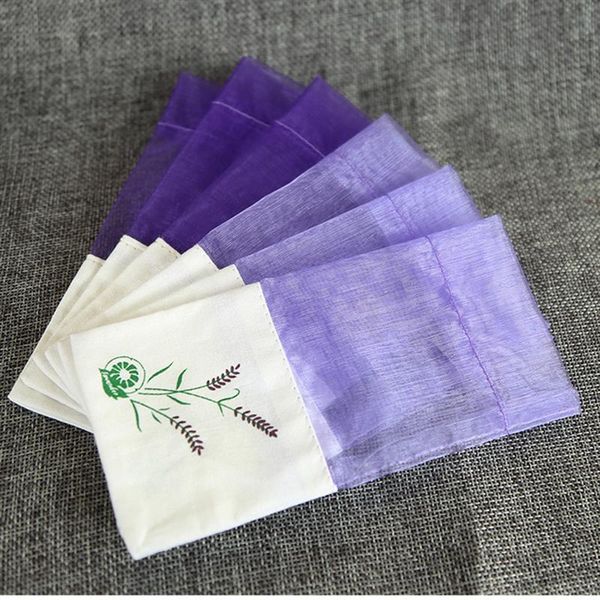 

6pcs empty sachets bag flower printing fragrance lavender sachet bag purse storage