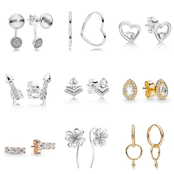 

new 100% 925 sterling silver pandora earring 290728cz 297822 297813cz 297828cz 297787cz 266252cz 280725cz 297908cz 267927cz, Golden;silver
