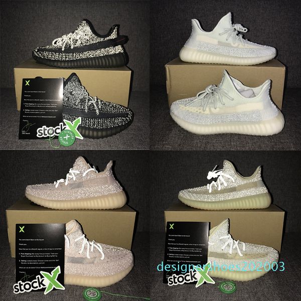 

lundmark отражающей kanye west женские туфли gid зеленые мужские и женские дизайнер прогулочной обуви v2 d03, Black