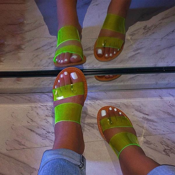 

woman summer flat slippers transparent soft jelly shoes female cool flip flops sandals women outdoor beach ladies slides nice, Black