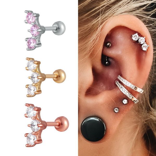 

мода уха хрящ пирсинг кольцо кристалл уха шпильки 16 г пинна спираль ткачество ушной раковины пирсинг штанга женщины украшения для тела, Slivery;golden