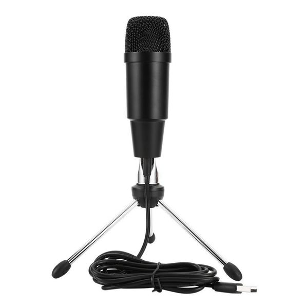 C-330 Microfono USB Microfono per karaoke Microfono con condensatore in plastica e metallo Puntamento a forma di cuore -Nero