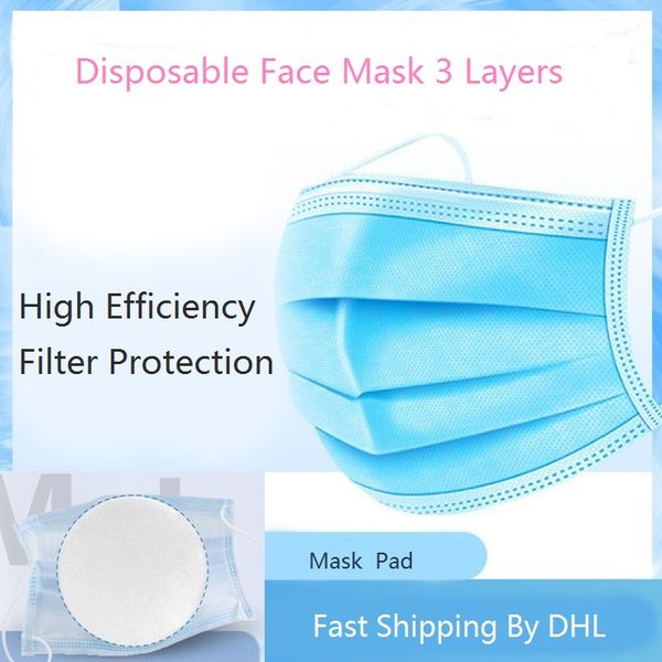 

Одноразовая маска пылезащитная защита лица от пыли толстая 3-слойная дышащая и удобная маска Pad Free Ship DHL Ship
