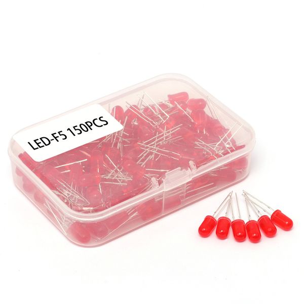 

150pcs 5mm led light emitting diode diy set mini size energy saving and high efficiency white red green yellow blue