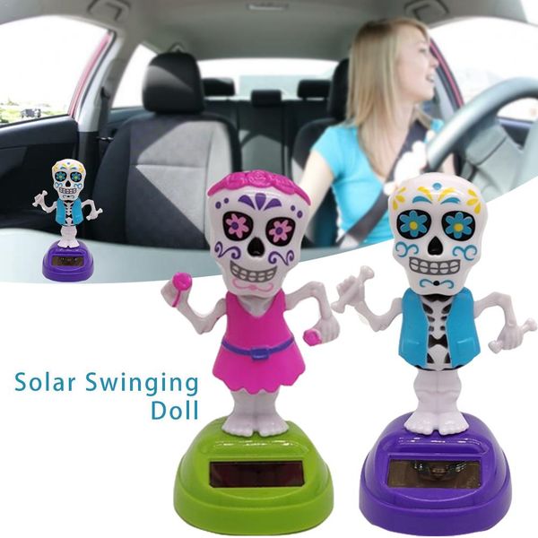 

solar shaking head doll solar swinging skull car decoration cartoon car doll interior jewelry halloween gift