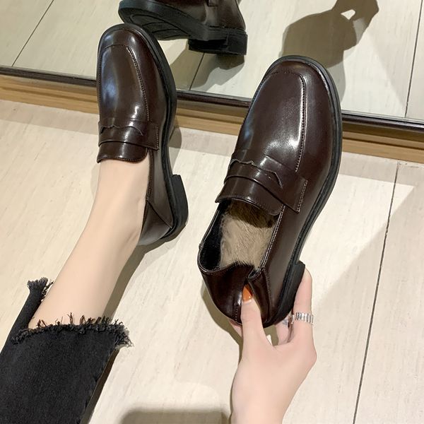 

round toe womens loafers shoes all-match casual female sneakers shallow mouth british style black flats 2019 fashion women's