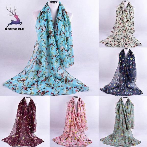 

women ladies fashion printed soft chiffon shawl wraps scarf scarves lady's chiffon printing hijab scarves for women #30, Blue;gray