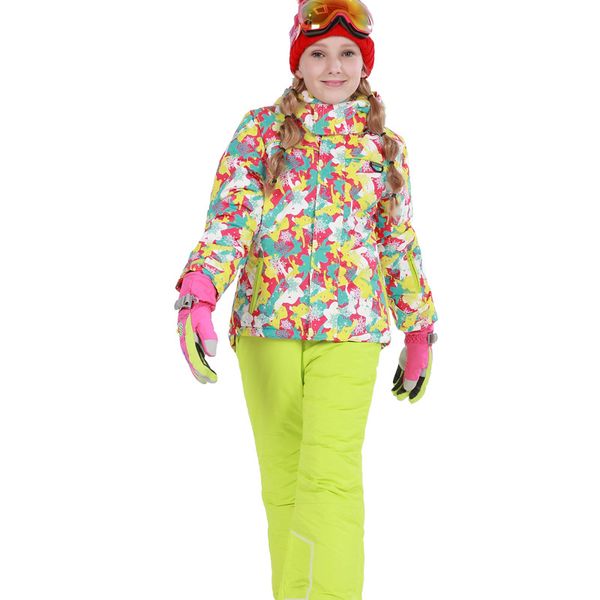

kids skiing suit girls ski pants for girls and jacket 2pieces snowboarding suit outdoor wear camping for children