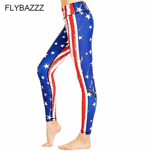 

women 3d printing high waist energy yoga pants leggings sport women fitness trousers plus size national flag usa uk streetwear, White;red