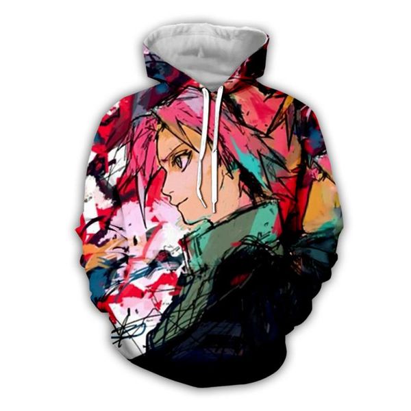 

2020 моды плюс размер mens роскошный дизайнер балахон streetwear мужская одежда наруто 3d напечатаны толстовки для мужчин 5xl толстовка горя, Black