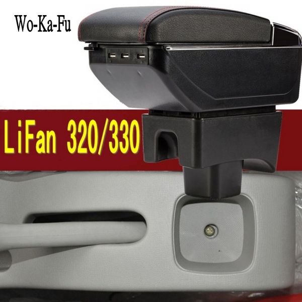 

for lifan 320 330 armrest box central store content storage box with cup holder ashtray usb interface 2008-2013