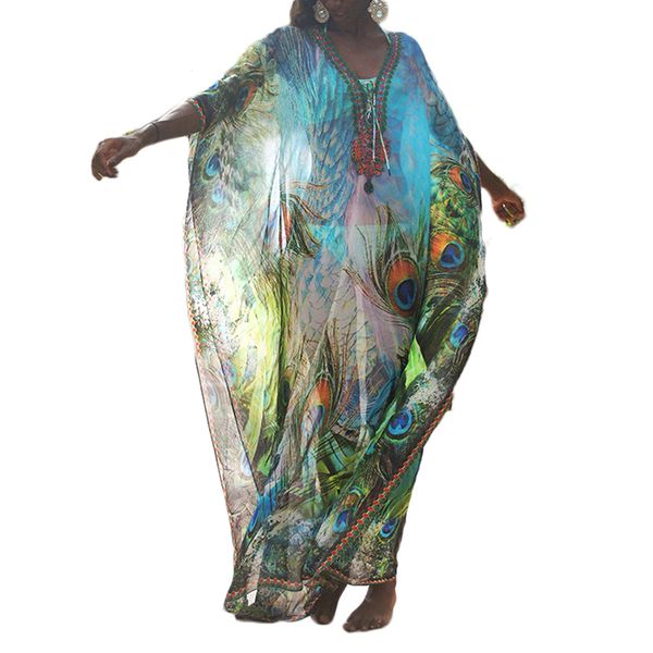 

classic multi color handmade printed caftan pakistani dress for women, Blue;gray
