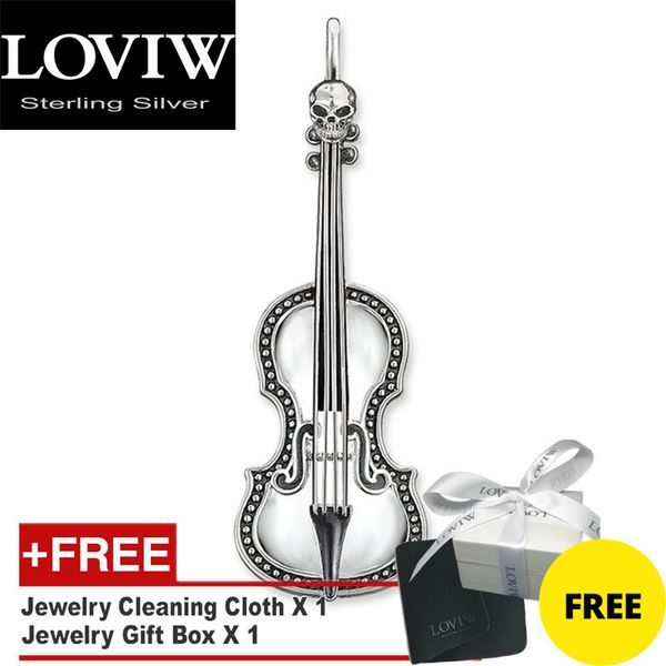 

pendant skull violin, fashion jewelry thomas sabor style necklace accessories 925 sterling silver gift for woman & men drop ship