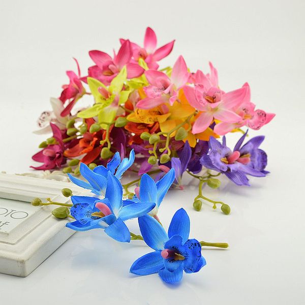 

1pcs artificial butterfly orchid silk flower for home garden phalaenopsis bouquet wedding decor fake simulation flower