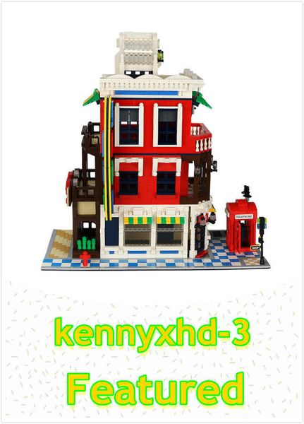 

small particles city street view series corner shop diy building blocks