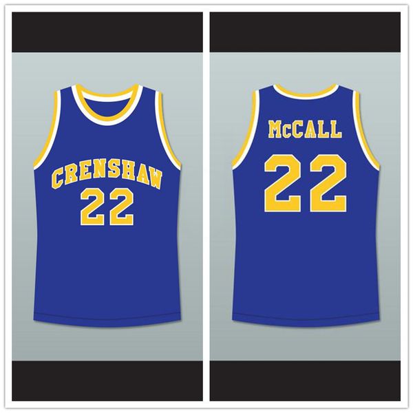

custom made quincy mccall 22 crenshaw high school blue basketball jersey love and basketball man youth s-5xl any name number, Black;red