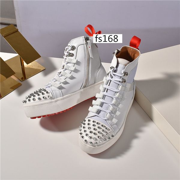 

fashion new flat neoprene sneakers designer mens red bottoms shoes womens rivet spiky junior spikes red sole size 36, Black