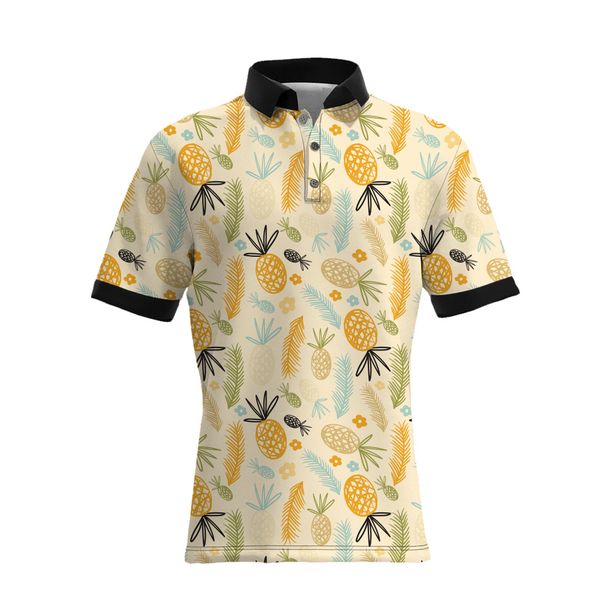

19ss mens style new designer shirts casual polo t loose big size men's printing pineapple shirts sellers version tqpns, Black