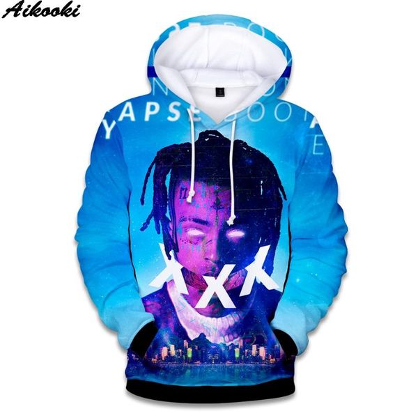 

aikooki мода мужчина / женщина с капюшоном 3d xxxtentacion hoodies мужского новой печать 3d толстовка xxxtentacion winter толстовки одежда, Black