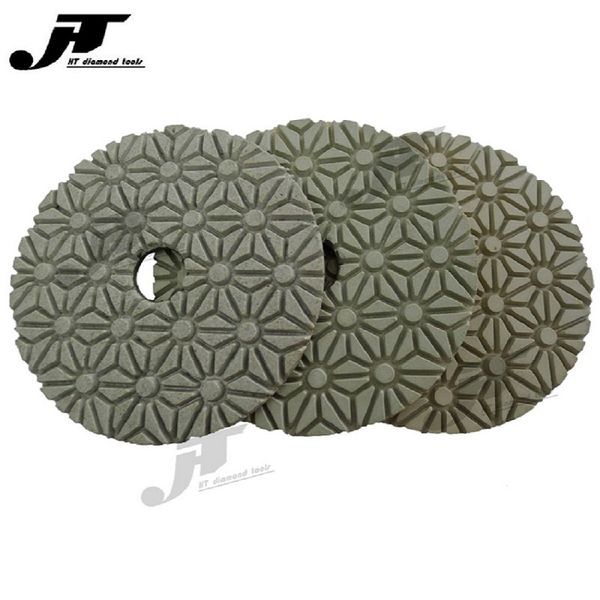 

3pcs 4 inch 100mm wet polishing pads 3 steps 4 inch diamond polishing pads