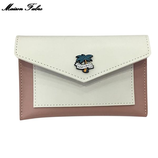 

maison fabre wallet female two-fold wallet female envelope multi-function leather coin purse for s, Red;black