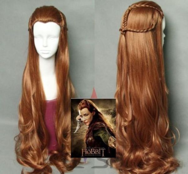 Parrucca cosplay Lo Hobbit/Il Signore degli Anelli Elfo Tauriel Capelli castano dorato