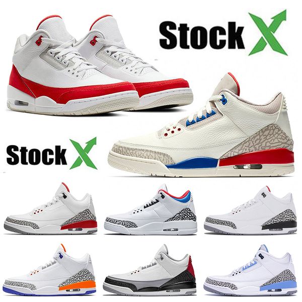

for mens basketball shoes 3s jumpman air jordan retro 3 sport brand tinker hatfield international designer sneakers, White;red