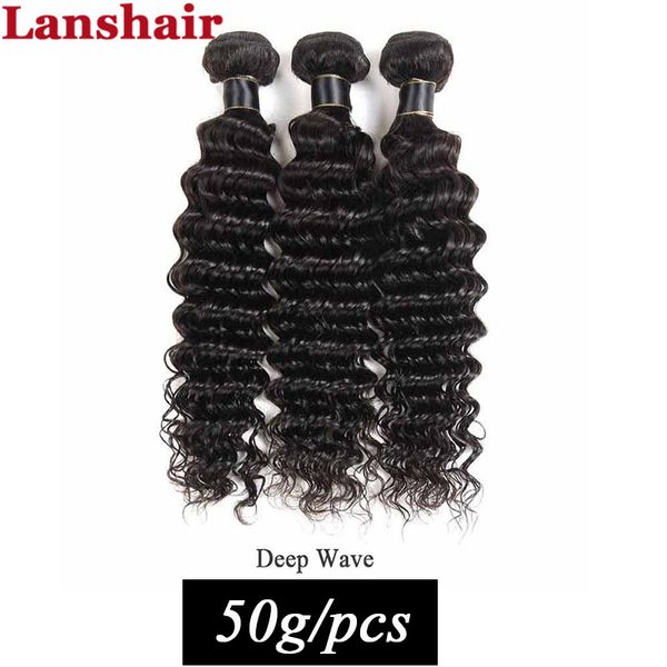 

unprocessed brazilian malaysian remy deep wave human hair extensions human hair peruvian indian malaysian virgin hair weave deep wave, Black