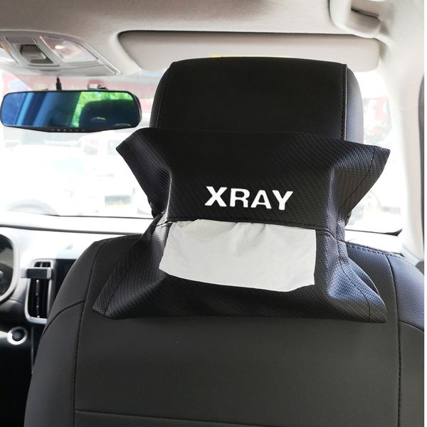 

carbon fiber grain leather seat back tissue box car armrest box tissue car interior accessories for lada xray