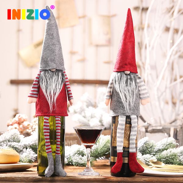 

faceless doll wine bottle set christmas decorations for home 2020 new year christmas home decoration new year's decor