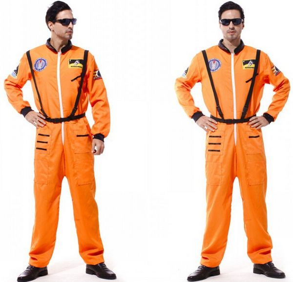 

wholesale-halloween cosplay costumes clothing stage white orange collection astronaut suits astronaut spacesuit, Black