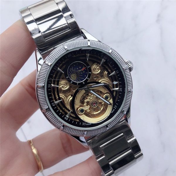 

swiss brand luxury mens watches mechanical automatic watch military wristwatch male clock reloj hombre orologio di lusso, Slivery;brown