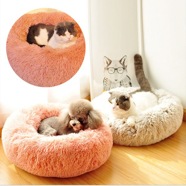

round plush dog sleeper nest sofa small medium dogs bed cat litter cattery mattress warm puppy cushion kennel petshop products