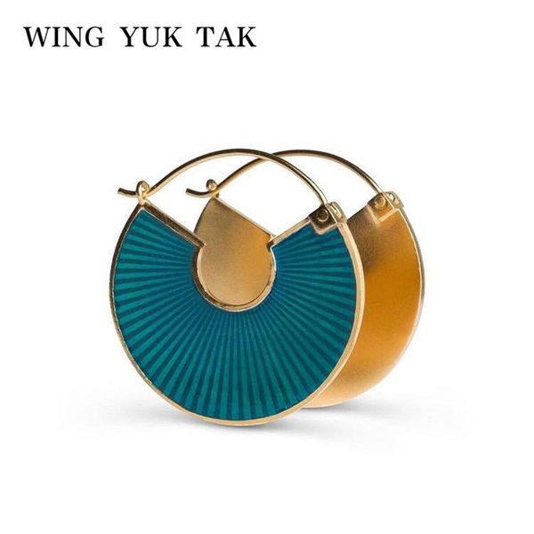 

wing yuk tak vintage hoop earrings for women new design round acrylic earrings fashion jewelry bijoux boucle d'oreille femme, Golden;silver
