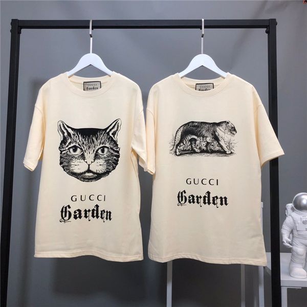 

20ss luxurious brands design garden cat tiger print tee shirt men women streetwear sweatshirt outdoor t-shirts, Gray;blue