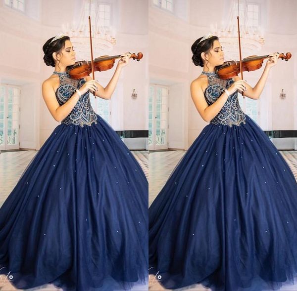 

роскошные кристаллы бисера quinceanera пром платья crew синий тюль бальное платье вечера партии сладкие 16 платье, Blue;red