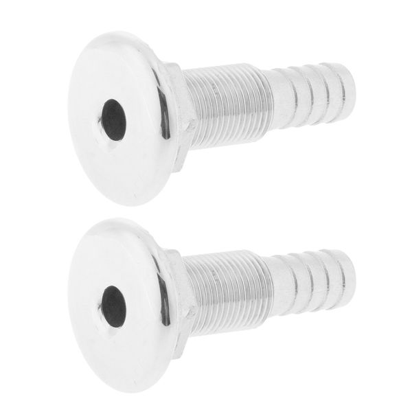 

2pcs 1/2 inch hose barb boat thru hull fitting - 316 stainless steel hardware