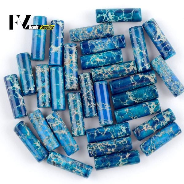 

natural light blue sea sediment stone loose column beads 4x13mm spacer beads for jewelry making diy bracelet accessories 15