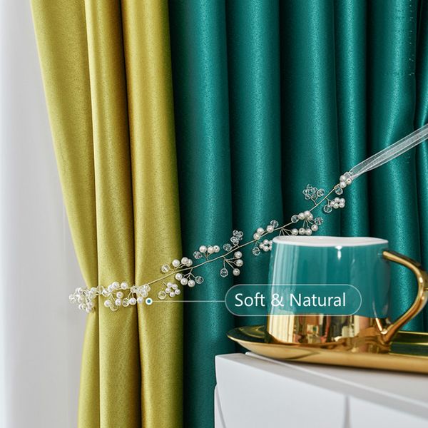 

curtain & drapes solid blackout curtains for living room bedroom soft faux silk insulating blinds modern splice pattern